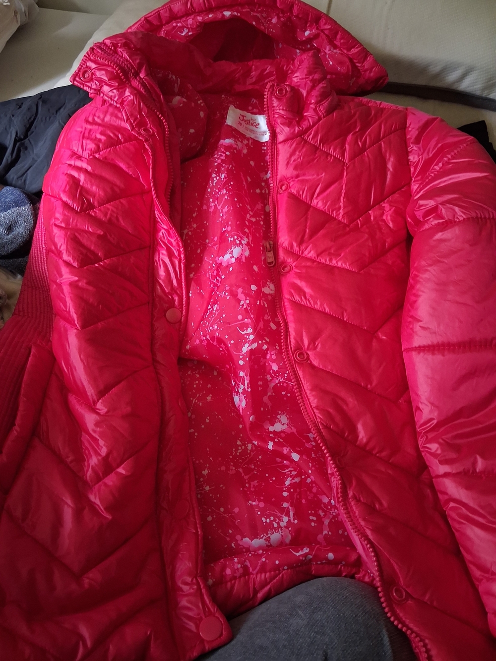 Justice Girls Hot Pink Quilted Hooded Puffer Jacket Size 20
